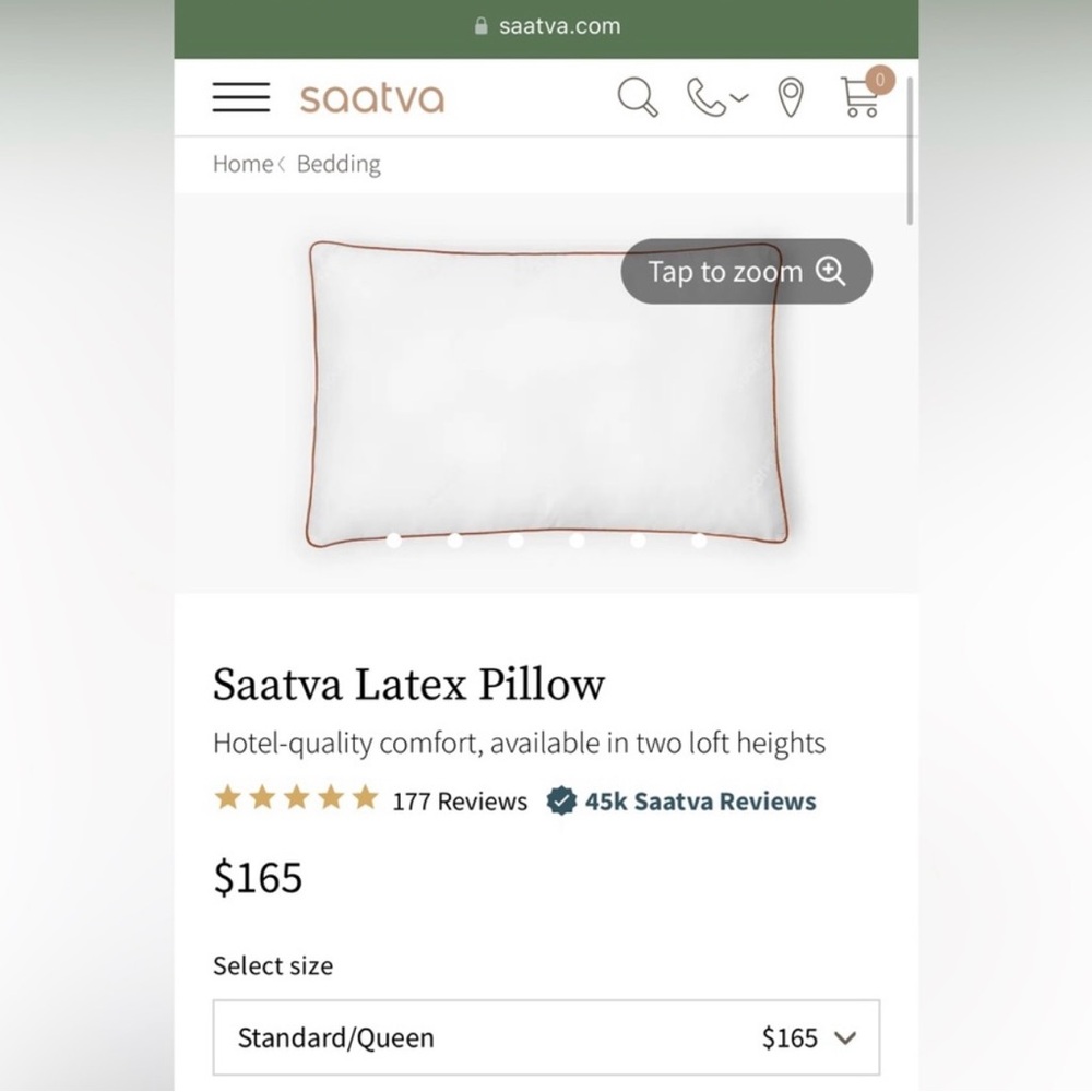 New Saatva Latex Pillow king High - Picture 4 of 5